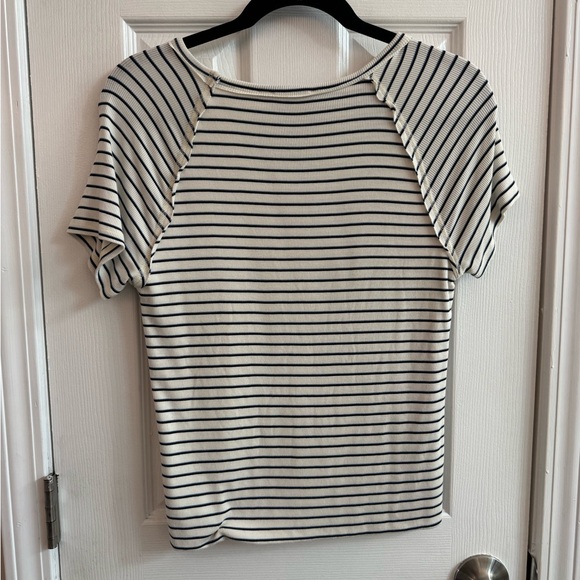 LNA CLOTHING Striped Ribbed Knit Short Sleeve Top Size Medium - Picture 3 of 5